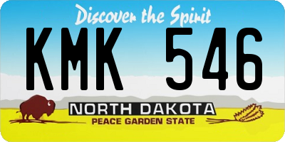 ND license plate KMK546