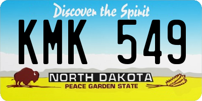 ND license plate KMK549