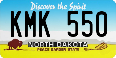 ND license plate KMK550