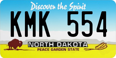 ND license plate KMK554