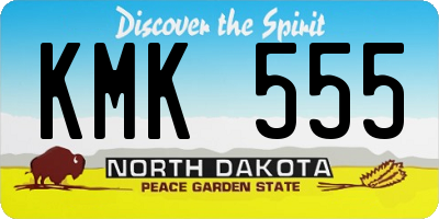 ND license plate KMK555