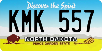 ND license plate KMK557