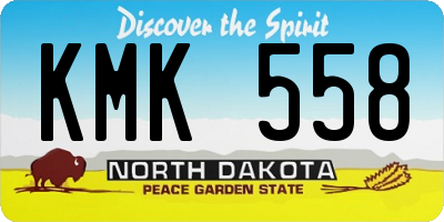 ND license plate KMK558