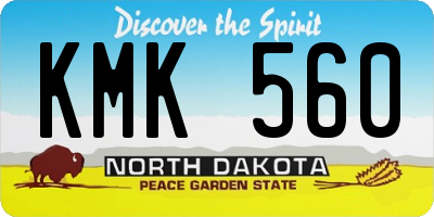 ND license plate KMK560