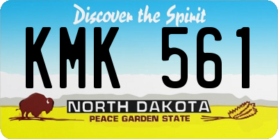 ND license plate KMK561