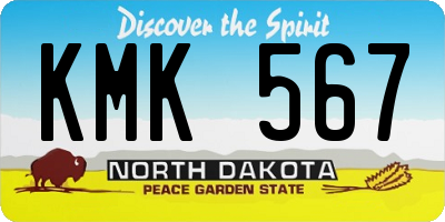 ND license plate KMK567