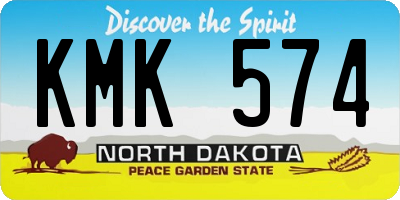 ND license plate KMK574