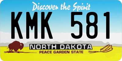 ND license plate KMK581