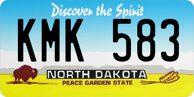 ND license plate KMK583
