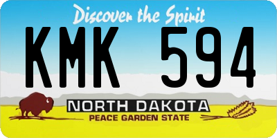 ND license plate KMK594