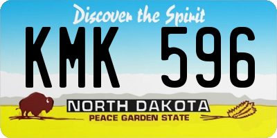 ND license plate KMK596