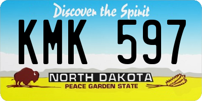 ND license plate KMK597