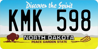 ND license plate KMK598