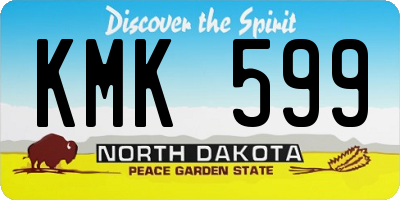 ND license plate KMK599