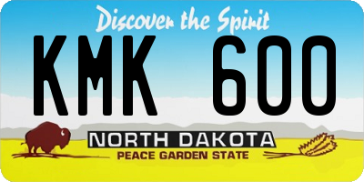 ND license plate KMK600