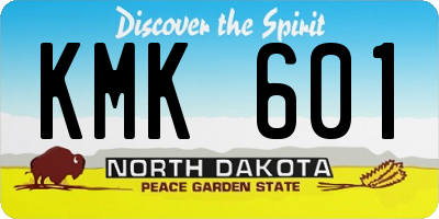 ND license plate KMK601
