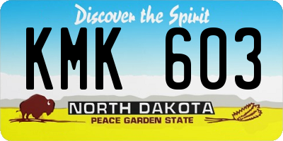 ND license plate KMK603