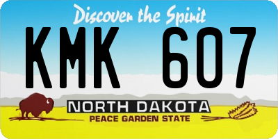 ND license plate KMK607