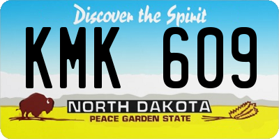 ND license plate KMK609