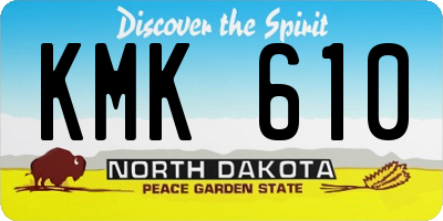 ND license plate KMK610