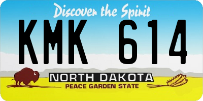 ND license plate KMK614