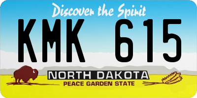 ND license plate KMK615