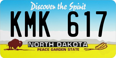 ND license plate KMK617