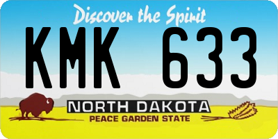 ND license plate KMK633