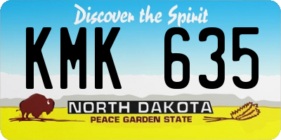 ND license plate KMK635