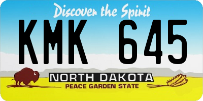 ND license plate KMK645