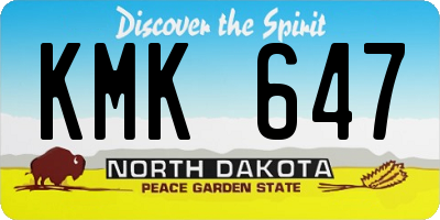 ND license plate KMK647