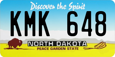 ND license plate KMK648