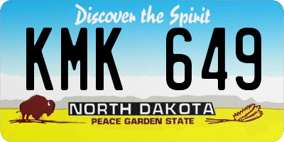 ND license plate KMK649