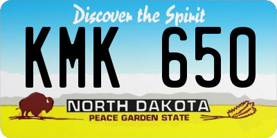 ND license plate KMK650
