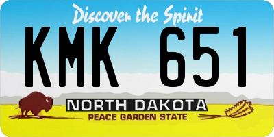 ND license plate KMK651