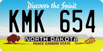 ND license plate KMK654