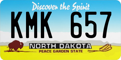 ND license plate KMK657