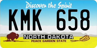 ND license plate KMK658