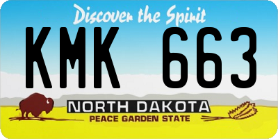 ND license plate KMK663