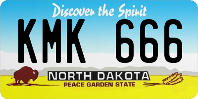 ND license plate KMK666