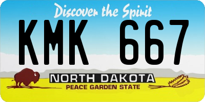 ND license plate KMK667