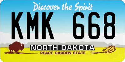 ND license plate KMK668