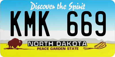 ND license plate KMK669