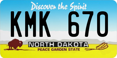 ND license plate KMK670