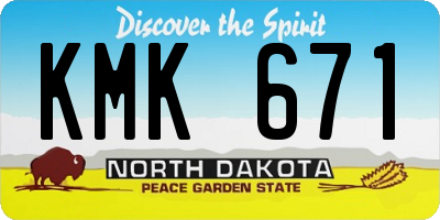 ND license plate KMK671