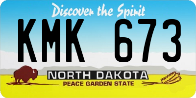 ND license plate KMK673