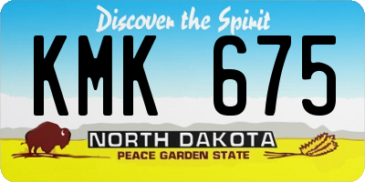ND license plate KMK675