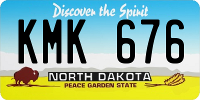 ND license plate KMK676
