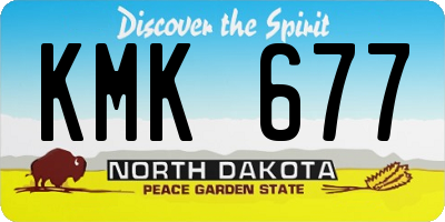 ND license plate KMK677