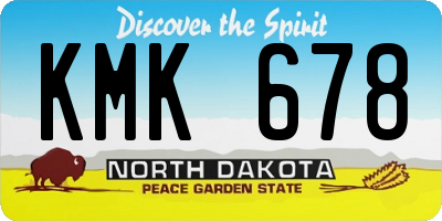 ND license plate KMK678
